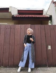 style kulot hijab, celana kulot jeans