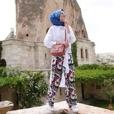 style kulot hijab, celana kulot batik